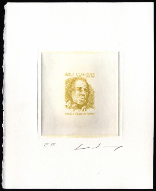 Monaco_2016_Yvert_3055a-Scott_2859_unadopted_inverted_engraving_Leo_Ferre_1er_etat_dark-yellow_a_AP