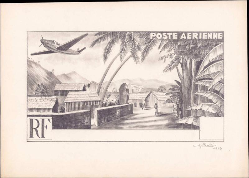 Comores_1950_Yvert_PA1-Scott_C1_ab