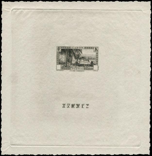 Gabon_1932_Yvert_140A-Scott_unissued_in_TD_village_etat_black_aa_AP