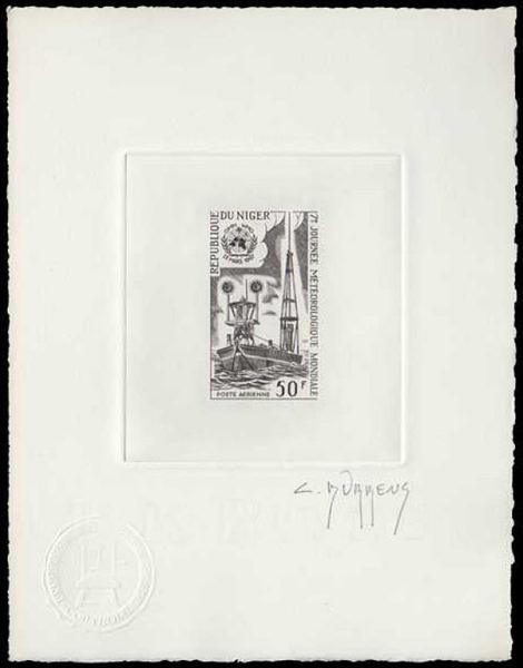 Niger_1967_Yvert_PA71-Scott_C71_black_ga