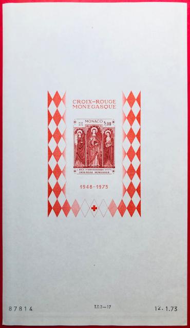 Monaco_1972_Yvert_BF7-Scott_864_Dolceacqua_Red_Cross_red_b_ESS