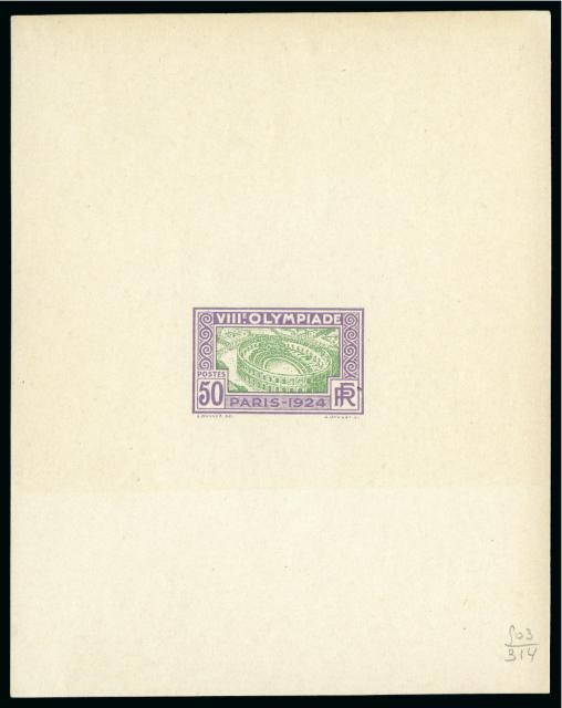 France_1924_Yvert_186a-Scott_201_unadopted_Jeux_Olympiques_Paris_50c_violet_503_+_green_314_typo_CP