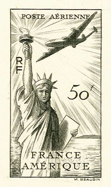 France_1949_Yvert_840d-Scott_622d_unadopted_airmail_50f_Amitie_FR-USA_black_e_AP_detail