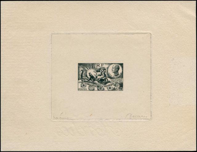 France_1944_Yvert_617b-Scott_B184_unadopted_4f_+_6f_Louis_de_Broglie_RF_black_ea_AP