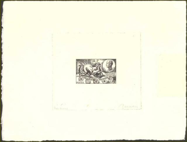 France_1944_Yvert_617b-Scott_B184_unadopted_4f_+_6f_Louis_de_Broglie_RF_black_ec_AP