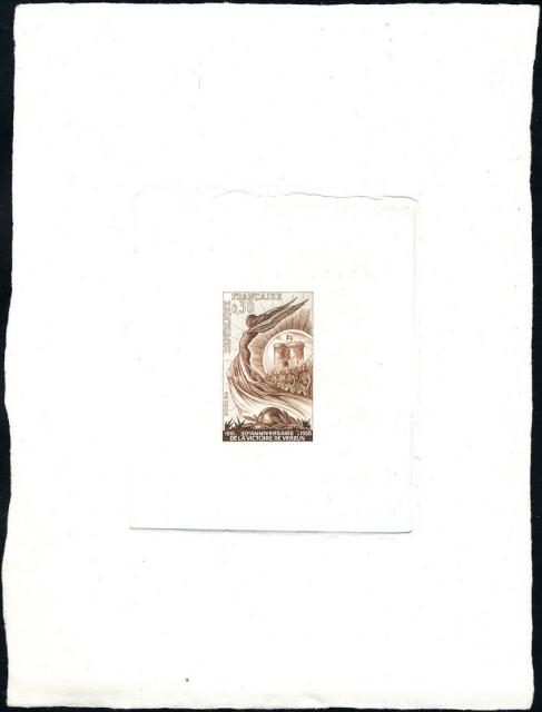 France_1966_Yvert_1484a-Scott_1158_unadopted_30c_Verdun_1er_etat_brown_c_AP