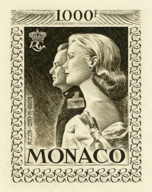 Monaco_1959_Yvert_PA72b-Scott_C55_unadopted_1000f_Grace_et_Rainier_III_maigre_black_h_AP_detail