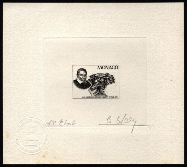Monaco_1976_Yvert_1067a-Scott_1038_unadopted_St_Vincent-de-Paul_1er_etat_black_d_AP