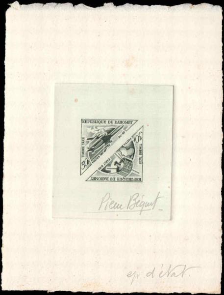 Dahomey_1967_Yvert_Taxe_45-46-Scott_J42-43_etat_black