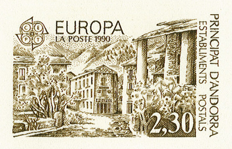 Andorra_1990_Yvert_388-Scott_391_sepia_detail