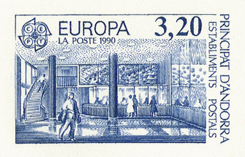 Andorra_1990_Yvert_389-Scott_392_blue_a_detail
