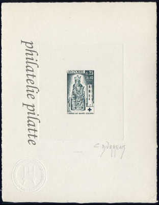 Andorra_1964_Yvert_172-Scott_B1_dark-green_d