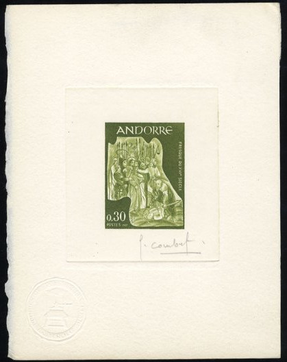 Andorra_1967_Yvert_185-Scott_179_olive-green_aa
