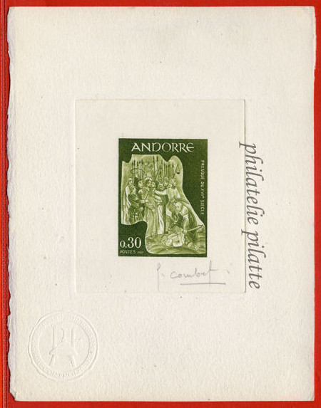 Andorra_1967_Yvert_185-Scott_179_olive-green_ab