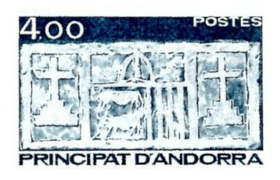 Andorra_1986_Yvert_346-Scott_333_dark-blue-grey_detail