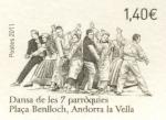 Fr_Andorra_2011_Yvert_712a-Scott_unadopted_1E40_dance_positive_etat_sepia_b_AP_detail