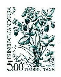 Andorra_1985_Yvert_Taxe_62-Scott_J62_dark-green_ab_detail