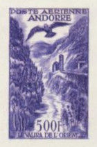 Andorra_1957_Yvert_PA4-Scott_C4_violet_aa_detail