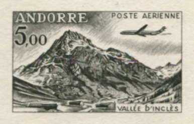 Andorra_1961_Yvert_PA7-Scott_C7_black_c_detail