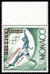 Monaco_1960_Yvert_522A-Scott_5f_football_red_overprint_o_US