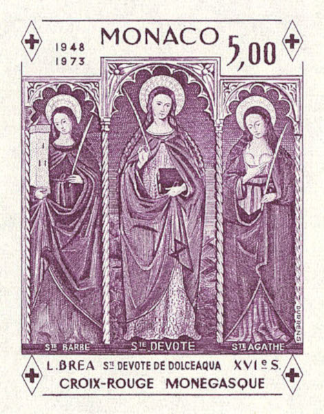 Monaco_1972_Yvert_BF7a-Scott_864_unadopted_Dolceaqua_Red_Cross_dark-violet_da_ESS_detail