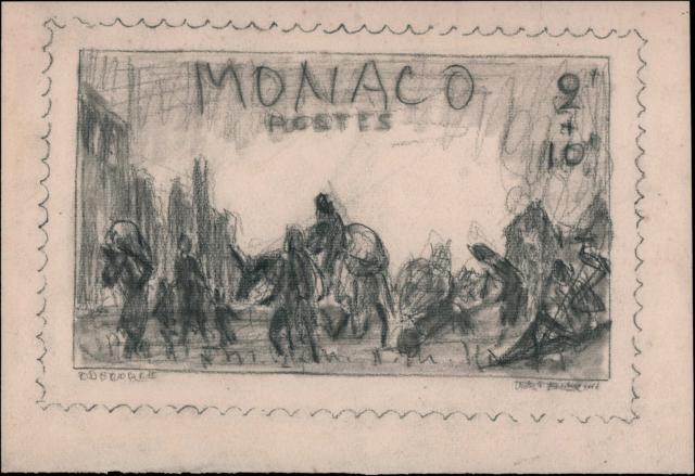Monaco_1944_Yvert_267a-Scott_B78_unadopted_Ste_Devote_Procession_MAQ