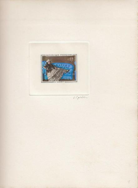France_1962_Yvert_1364-Scott_1050_positive_etat_hand_multicolor