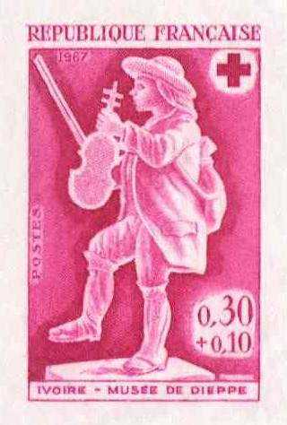France_1967_Yvert_1541-Scott_B410_red-lilac_e_detail