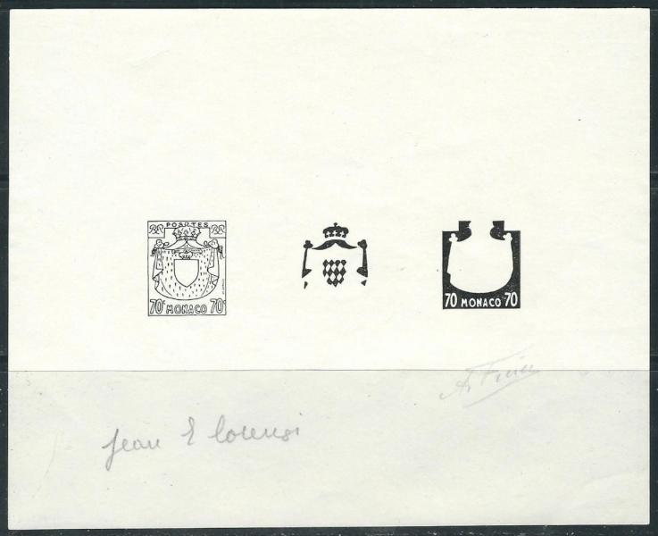 Monaco_1954_Yvert_406-Scott_313_black_typo_k