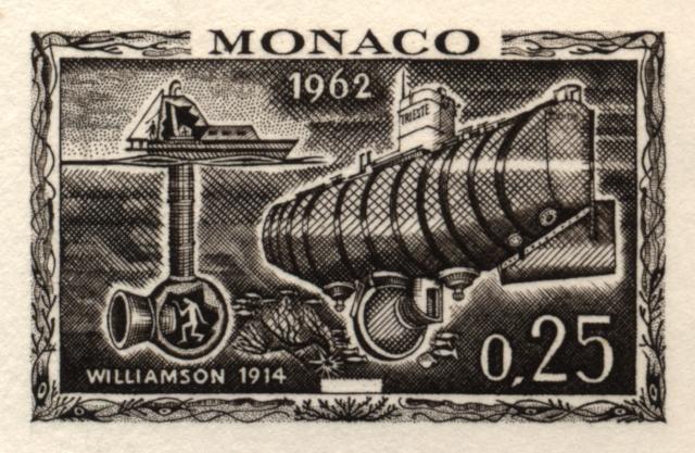 Monaco_1962_Yvert_593a-Scott_523_unadopted_bathyscaphe_Trieste_sepia_a_AP_detail