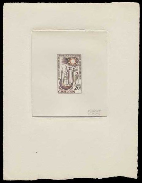 Cameroun_1958_Yvert_306-Scott_332_hand_multicolor_on_sepia_b