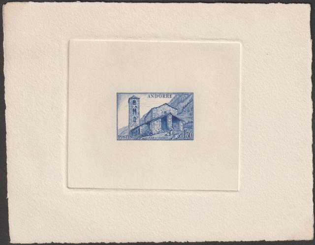 Andorra_1944_Yvert_102a-Scott_87_unadopted_1f30_Saint-Jean_de_Casellas_blue_AP