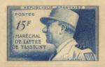 France_1952_Yvert_920a-Scott_675a_unadopted_Marechal_de_Lattre_Type_I-b_blue_1125_Lx_CP_detail
