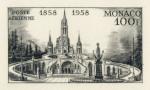 Monaco_1958_Yvert_PA69a-Scott_C51_unadopted_Lourdes_black_g_AP_detail