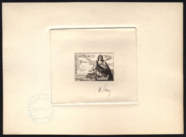 Monaco_1960_Yvert_PA78a-Scott_C58_unadopted_St_Devote_dark-brown_aa_AP