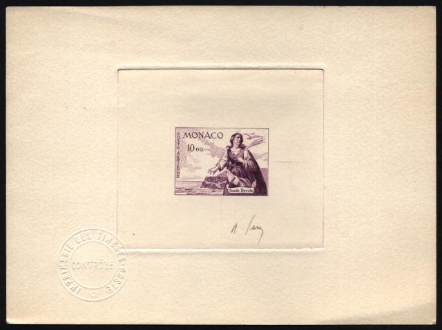 Monaco_1960_Yvert_PA78a-Scott_C58_unadopted_St_Devote_violet_aa_AP