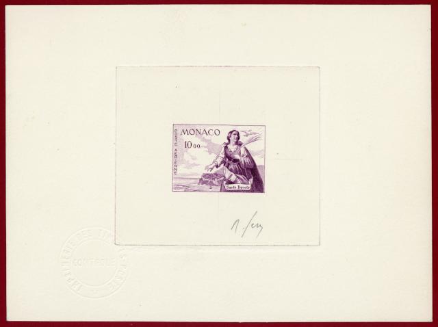Monaco_1960_Yvert_PA78a-Scott_C58_unadopted_St_Devote_violet_b_AP