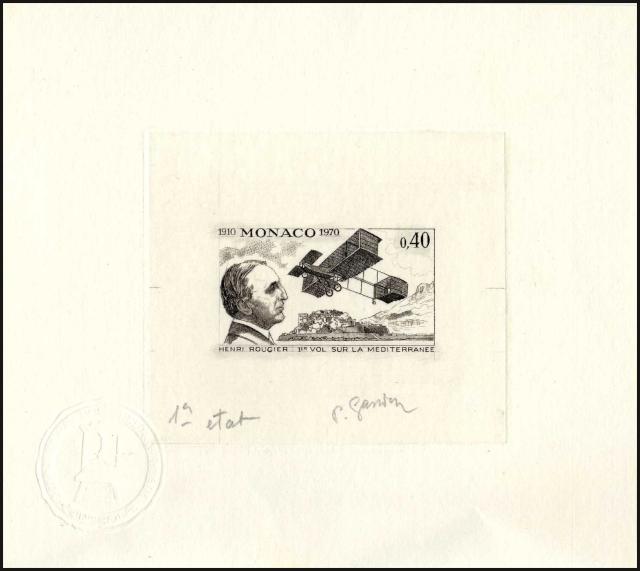 Monaco_1970_Yvert_840a-Scott_779_unadopted_Henri_Rougier_1er_etat_black_AP