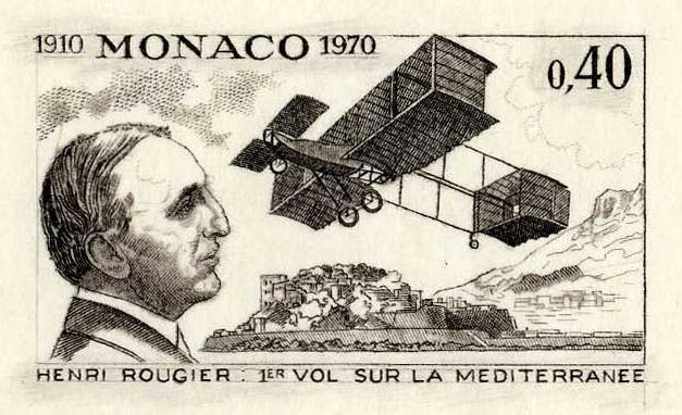 Monaco_1970_Yvert_840a-Scott_779_unadopted_Henri_Rougier_1er_etat_black_AP_detail