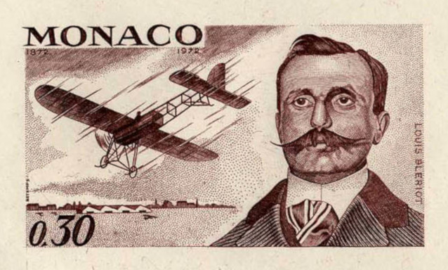 Monaco_1972_Yvert_910-Scott_852_Louis_Bleriot_sepia_ATP_detail