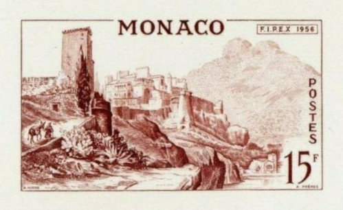 Monaco_1956_Yvert_448a-Scott_358_unadopted_Monaco_Palace_brown_b_AP_detail