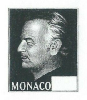 Monaco_1972_Yvert_993a-Scott_934_unadopted_90c_Prince_Rainier_III_1er_etat_black_AP_detail_a