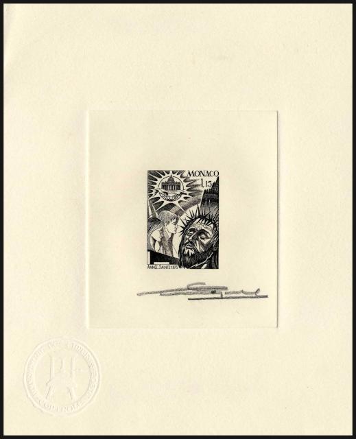 Monaco_1975_Yvert_1015a-Scott_973_unadopted_Holy_Year_black_c_AP