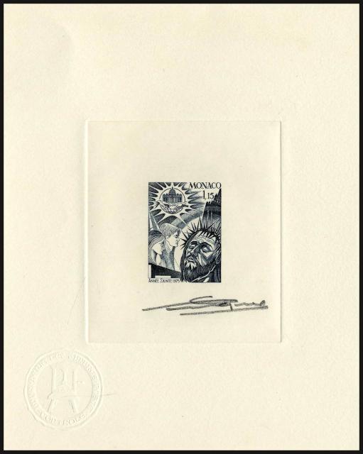 Monaco_1975_Yvert_1015a-Scott_973_unadopted_Holy_Year_dark-grey_b_AP