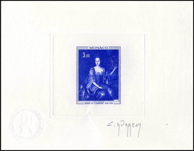 Monaco_1972_Yvert_875a-Scott_814_unadopted_Marie_de_Lorraine_positive_blue_b_AP