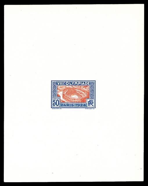 France_1924_Yvert_186a-Scott_201_unadopted_Jeux_Olympiques_Paris_50c_blue_101_+_orange_415_typo_c_CP