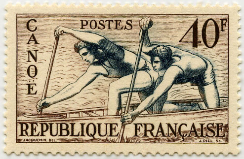 France_1953_Yvert_963-Scott_703_Canoe_IS