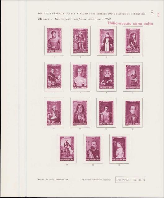 Monaco_1942_Yvert_234-248-Scott_B61-B75_unadopted_in_Helio_by_Courvoisier_Princes_lilac_aa_ESS