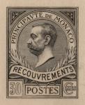 Monaco_1910_Yvert_Taxe_10b-Scott_J10_unadopted_taille-douce_Albert_I_3eme_etat_black_da_AP_detail