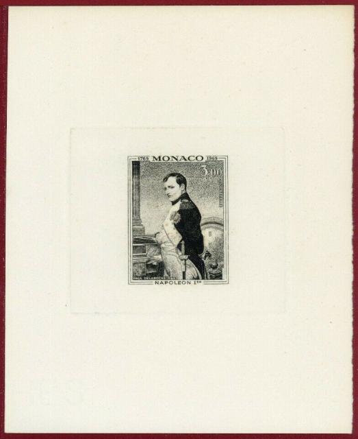 Monaco_1969_Yvert_PA94a-Scott_C76_unissued_in_TD_Napoleon_horizontal_die_without_frame_positive_etat_black_d_AP